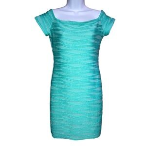Hot Gal small party cocktail dress with wavy texture pattern lined EUC 11005